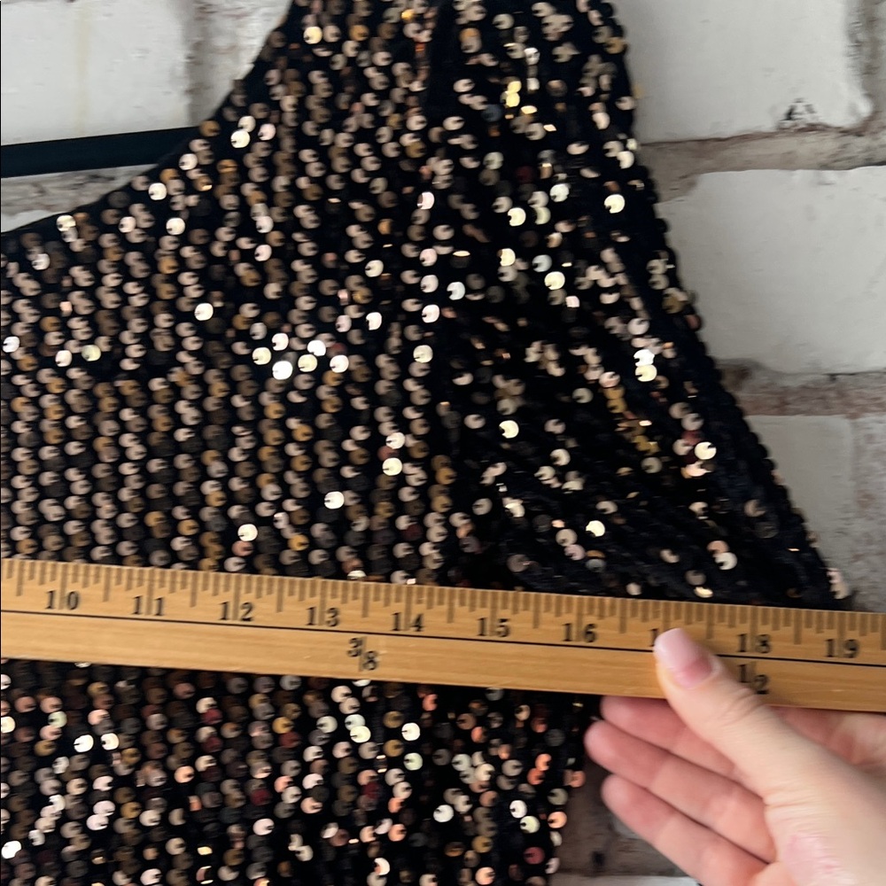 Sequin Long Sleeve Cocktail Dress - Black/Gold - ONLY - Picture 11 of 13